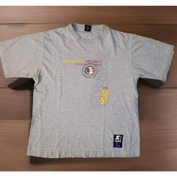 Vintage Starter Florida State Gray Seminoles T Shirt Mens L - Picture 1 of 7